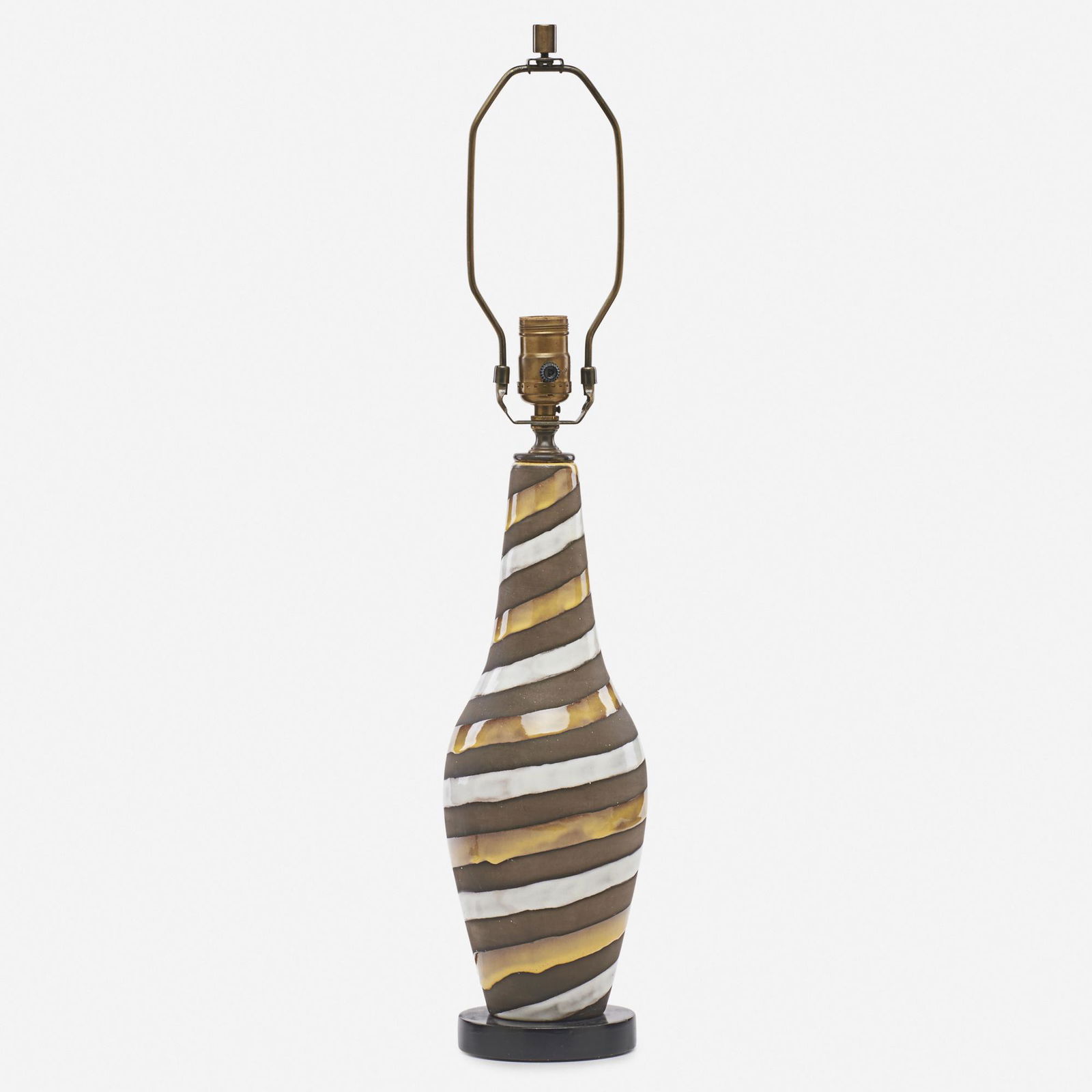 Upsala-Ekeby AB, table lamp: Upsala-Ekeby AB table lamp Sweden, 20th centuryceramic, ebonized wood25.75 h in (65 cm)