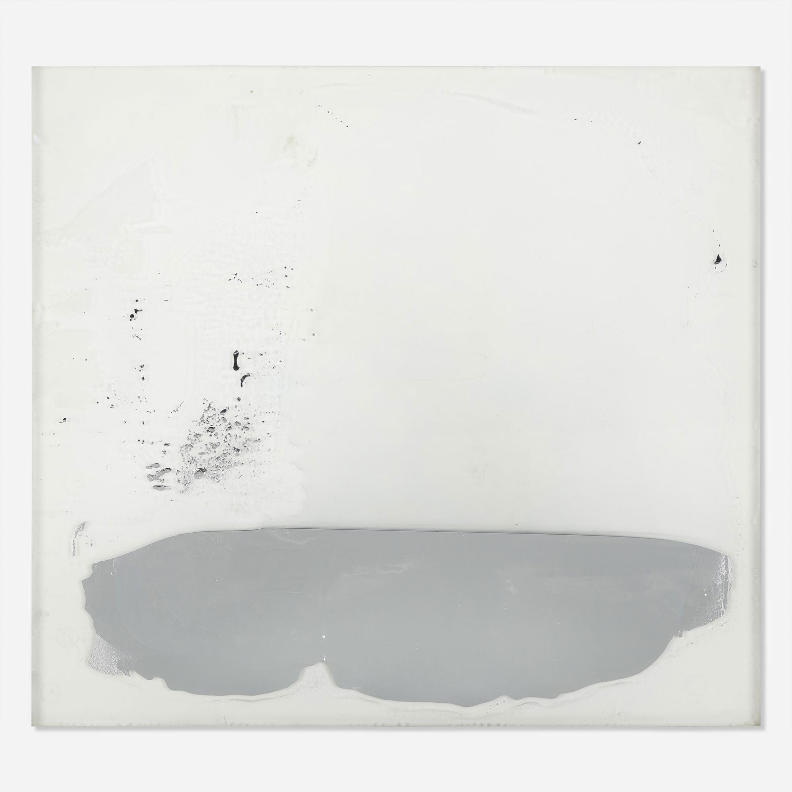 Ronald Mallory, Untitled: Ronald Mallory Untitled mercury in steel framed Plexiglas box21.375 h × 23.25 w in (54 × 59 cm) Signed to verso 'Ronald Mallory'.
