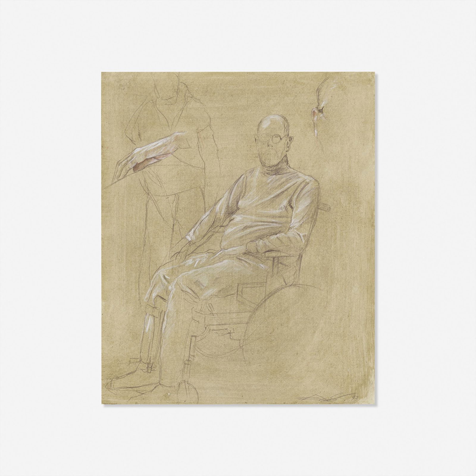 Adam Cvijanovic, Untitled (Chuck Close portrait): Adam Cvijanovic Untitled (Chuck Close portrait) 1993charcoal on paper16.75 h × 13.875 w in (43 × 35 cm) Signed and dated to lower right 'Adam Cvijanovic 93'. Provenance