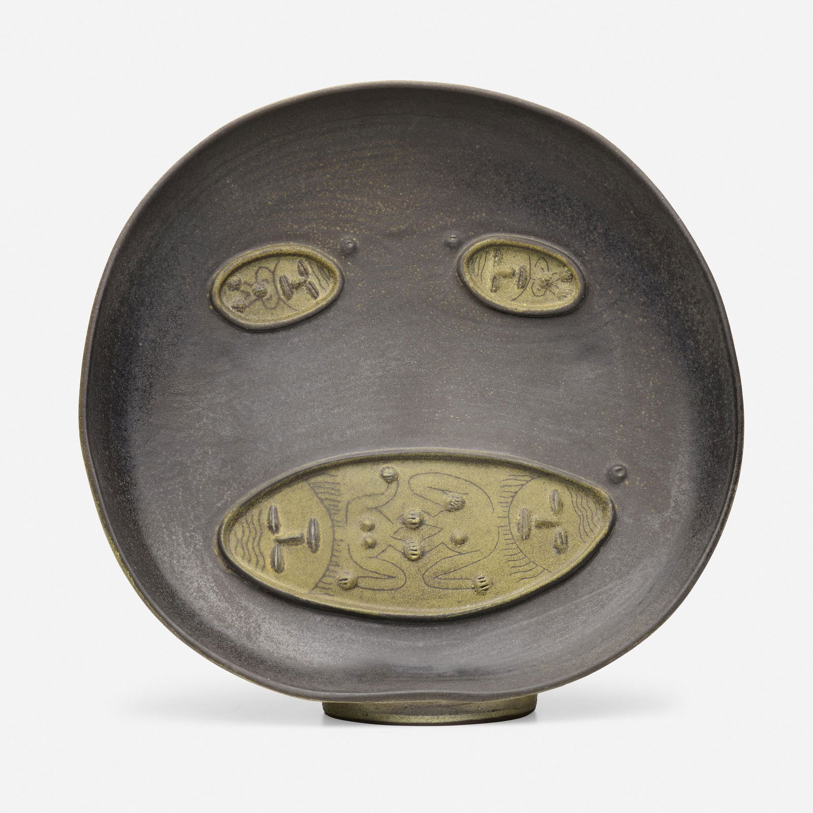 Edwin and Mary Scheier, Untitled: Edwin and Mary Scheier Untitled USA, c. 1955glazed earthenware15.5 h × 15.75 w × 5.5 d in (39 × 40 × 14 cm) Signed to underside 'Scheier'. please note: