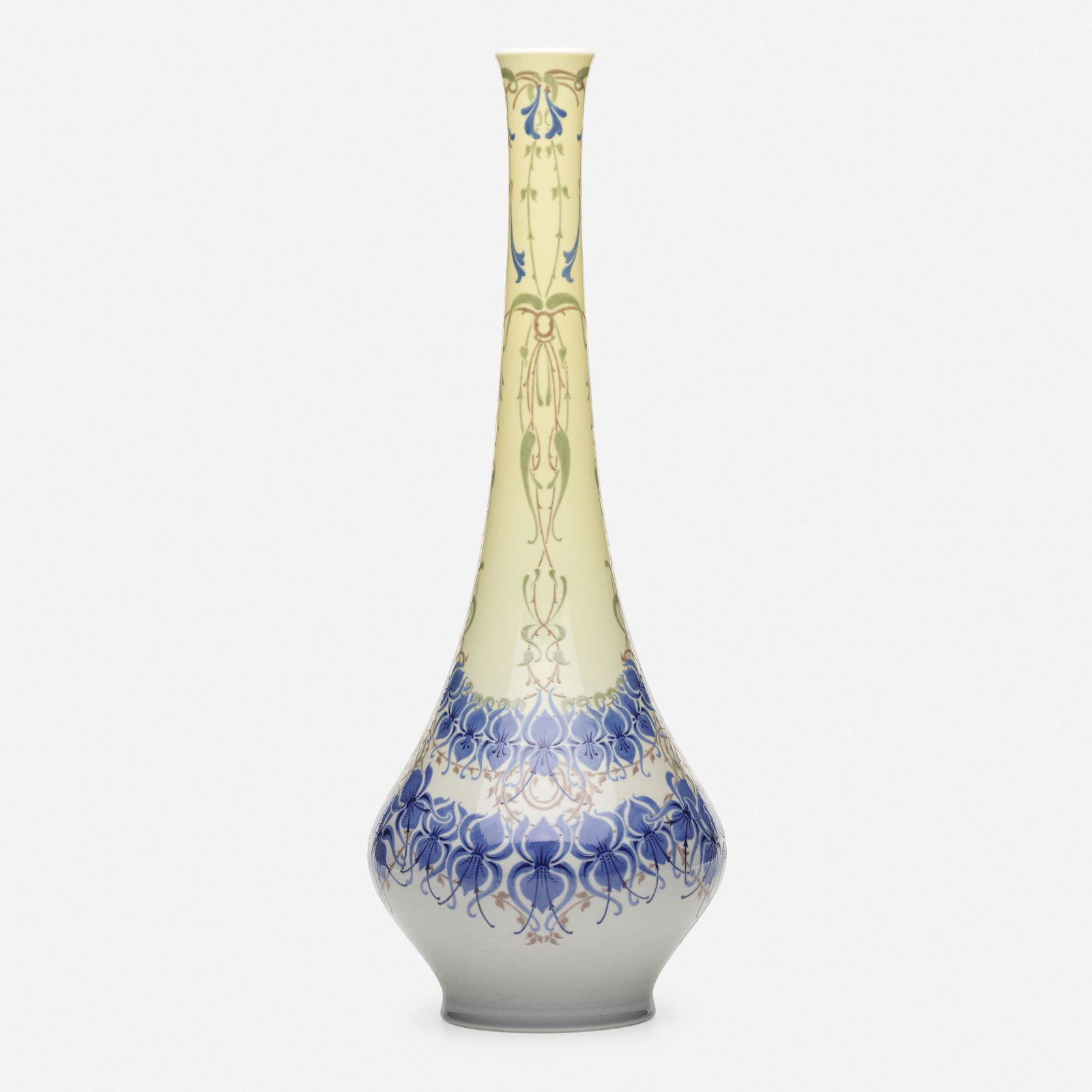Léon-Charles Peluche for Sèvres, vase with snapdragons: Léon-Charles Peluche for Sèvres vase with snapdragons France, 1906 / 1909glazed porcelain20 h × 7.5 dia in (51 × 19 cm) Glazed signature to underside 'LP'. Stamped manufacturer's mark