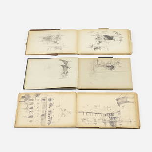 Francis Hopkinson Smith, three sketchbooks: Francis Hopkinson Smith three sketchbooks graphite and charcoal on paper7.25 h × 10 w in (18 × 25 cm) Inscribed to two works.