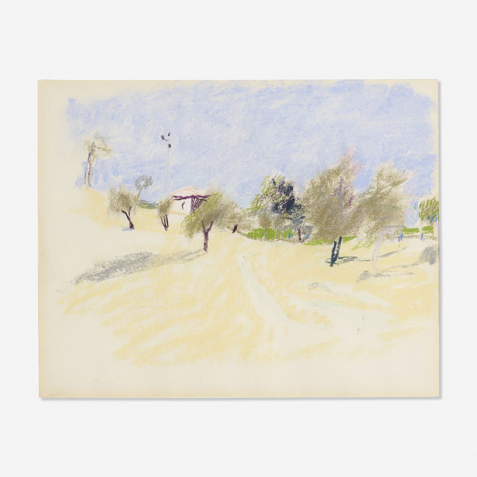 Wolf Kahn, Spoleto, Italy (Umbrian Landscape): Wolf Kahn Spoleto, Italy (Umbrian Landscape) 1973pastel on paper11 h × 14 w in (28 × 36 cm) Signed, titled and dated to lower left 'W. Kahn Spoleto 1973'. Provenance:</