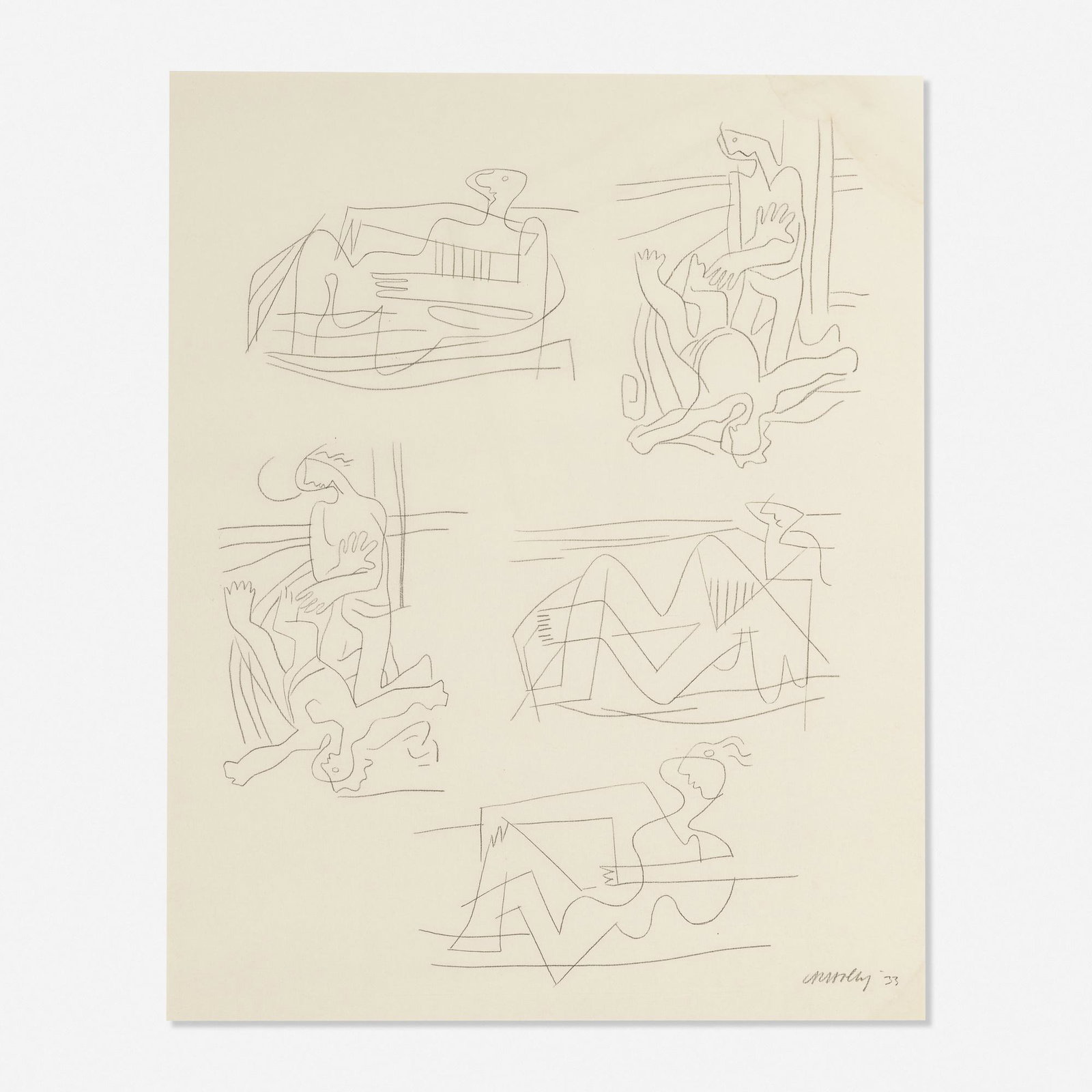 Carl Holty, Untitled: Carl Holty Untitled 1933graphite on paper24 h × 17.875 w in (61 × 45 cm) Signed and dated to lower right 'Holty '33'. Provenance: Rabbet Gallery, New Brunswick