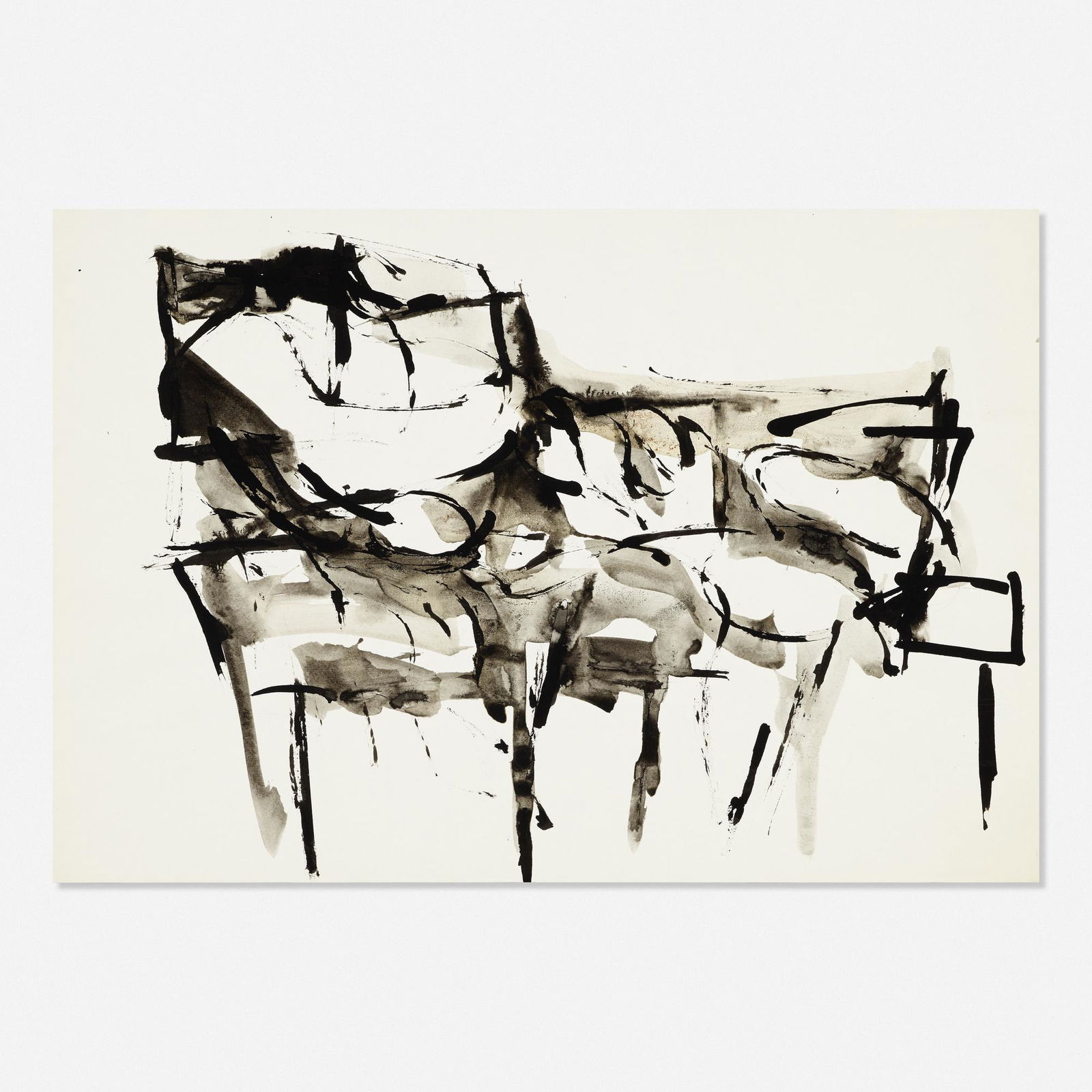 Reuben Nakian, Leda and the Swan: Reuben Nakian Leda and the Swan 1982ink and wash on paper17.75 h × 12 w in (45 × 30 cm) Signed to verso 'Nakian'. Provenance: Collection of Joshua P. Smith