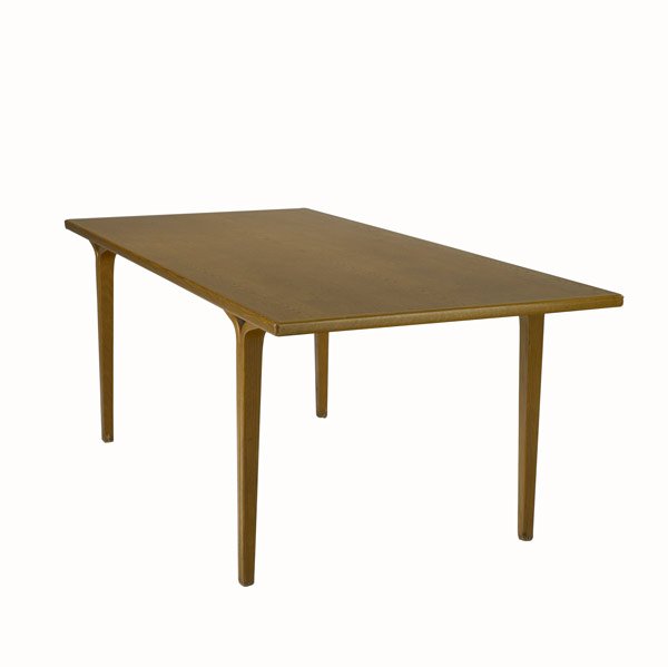 BILL STEPHENS / KNOLL Dining table: BILL STEPHENS / KNOLL Dining table in laminated oak with bent laminated legs. Knoll International label. 28 3/4'' x 76'' x 36''
