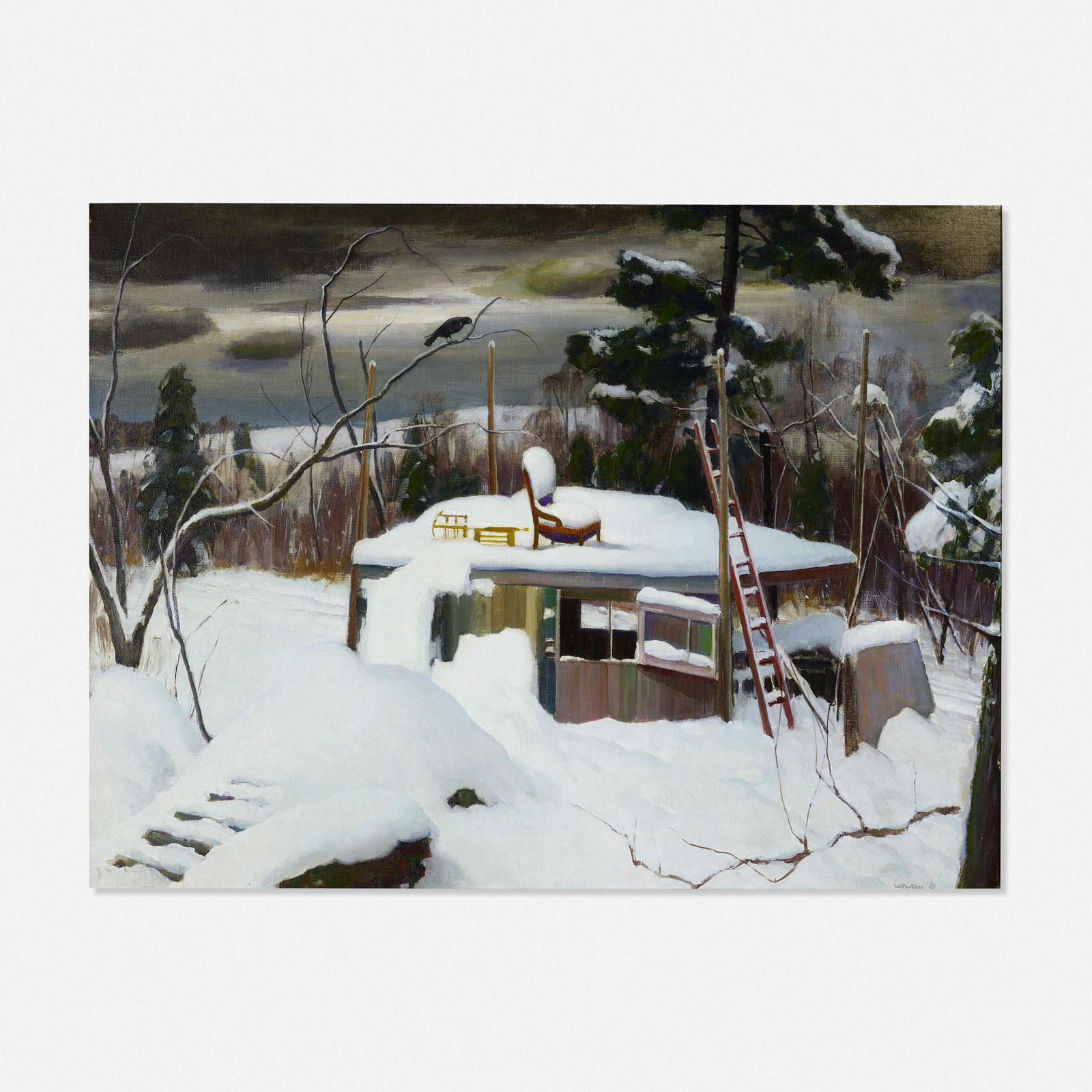 Harry Leith-Ross, House of Melancholy: Harry Leith-Ross House of Melancholy oil on canvas30.25 h × 40 w in (77 × 102 cm) Signed to lower right 'Leith-Ross'. Titled to verso 'House of Melancholy Leith-Ross'. Exhibi