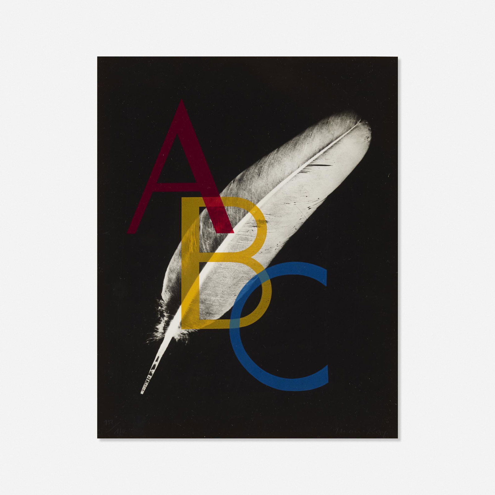 Man Ray, Alphabet pour Adultes: Man Ray Alphabet pour Adultes 1970 thirty-six lithographs 11.75 h × 9.25 w in (30 × 23 cm) The complete portfolio including a rayograph with color silkscreen mounted on wood veneer covered board. S
