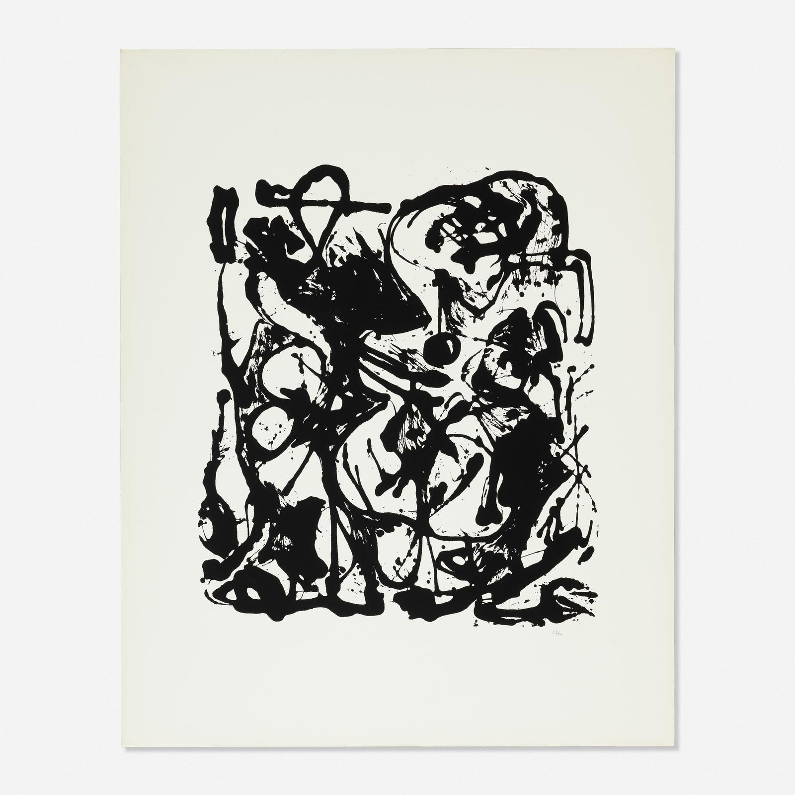 Jackson Pollock, Untitled: Jackson Pollock Untitled 1951 / 1964 screenprint on Strathmore 29 h × 23 w in (74 × 58 cm) Numbered to lower right '38/50'. Estate blindstamp to lower left. This work is number 38 from