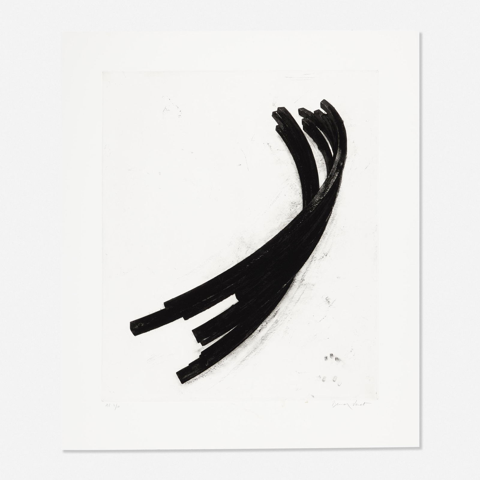Bernar Venet, Effondrement: Arcs II: Bernar Venet Effondrement: Arcs II 2013etching and aquatint on Somerset39 h × 45 w in (99 × 114 cm) Signed and numbered to lower edge 'AP 4/10 Bernar Venet'. This work is artist's pro
