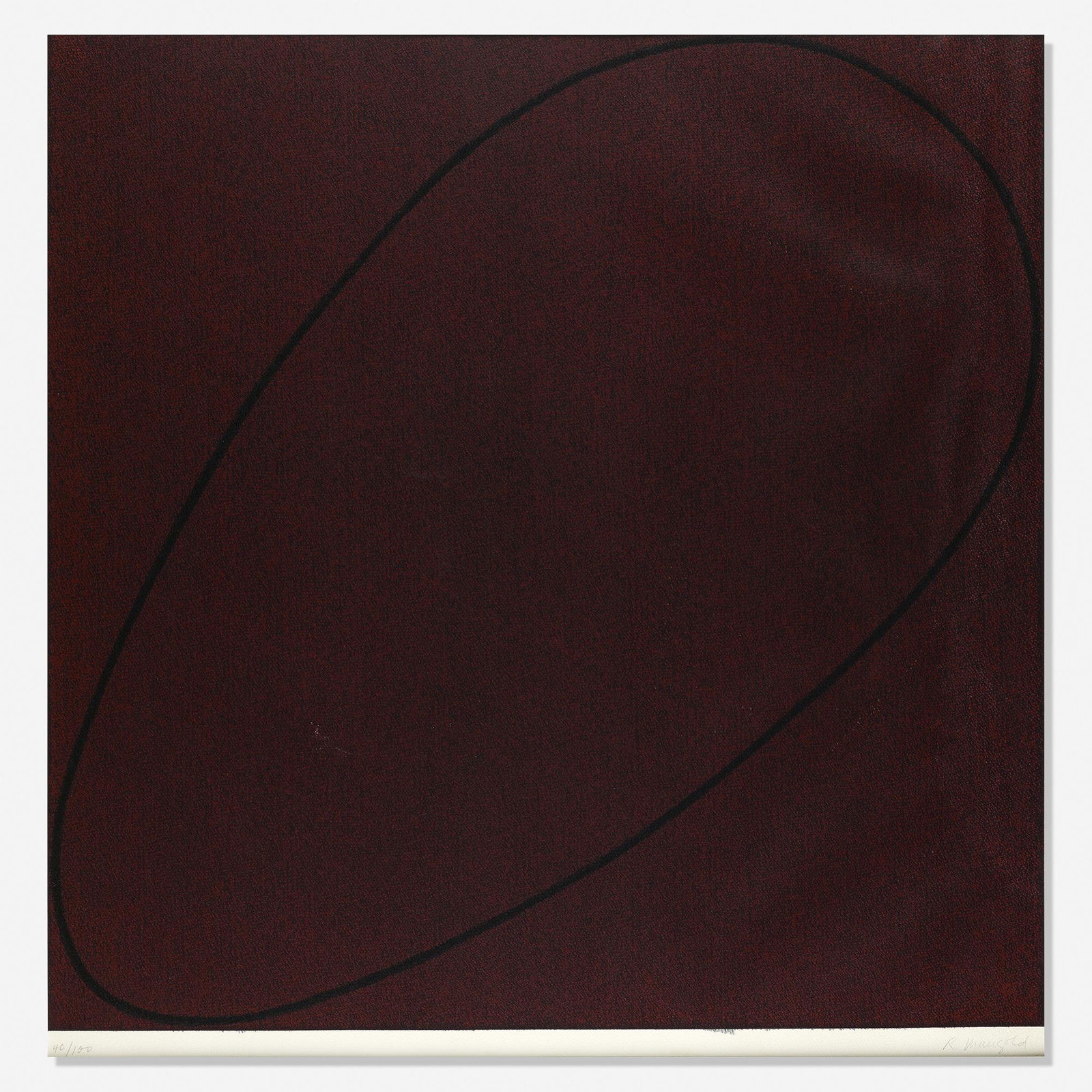 Robert Mangold, Untitled from 4 x 4 x 4 series: Robert Mangold Untitled from 4 x 4 x 4 series 1990screenprint in colors45 h × 43.5 w in (114 × 110 cm) Measurements are of sight. Signed and numbered to lower edge '40/100 R. Mang