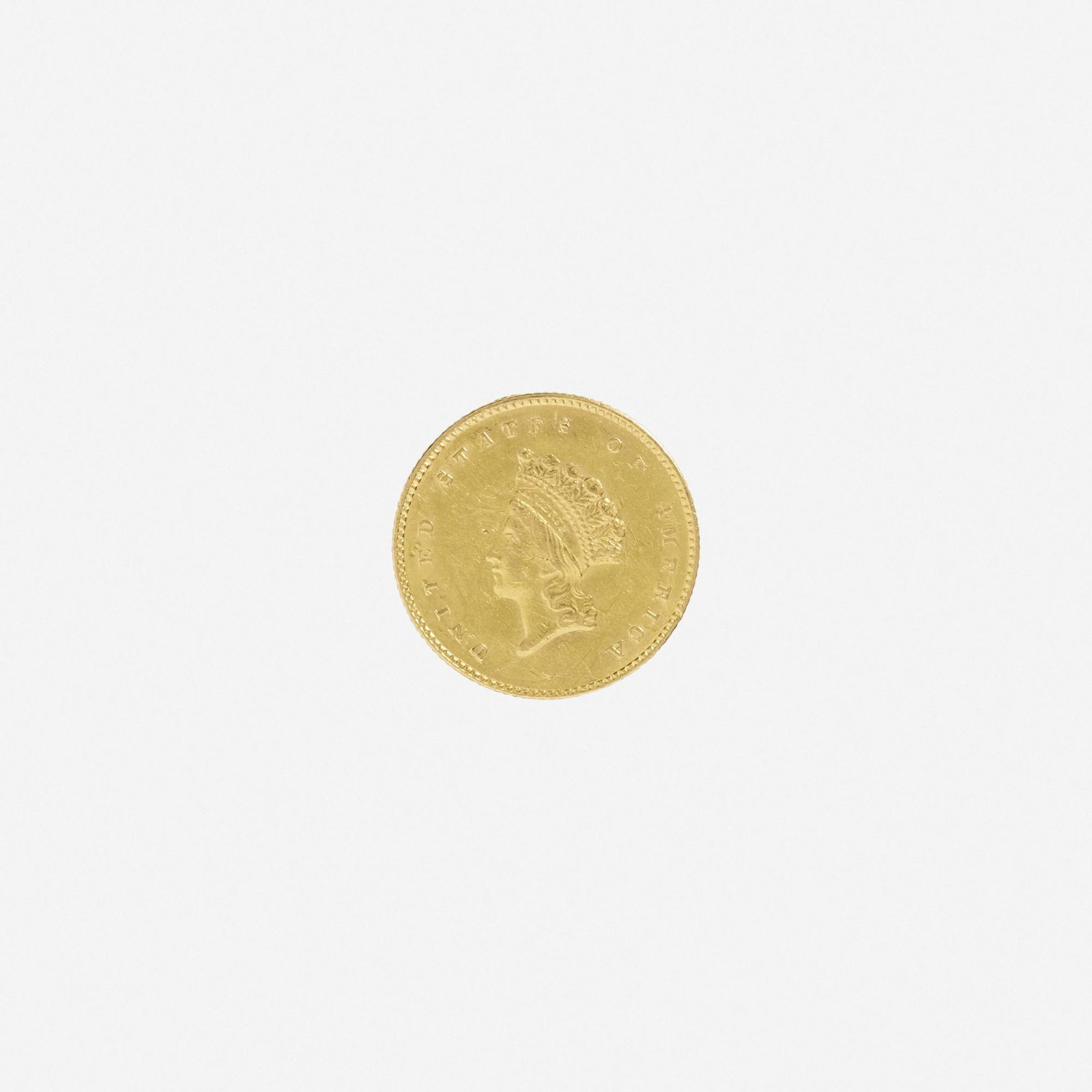U.S. 1855 Type 2 Indian Head $1 Gold Coin (1 of 2)