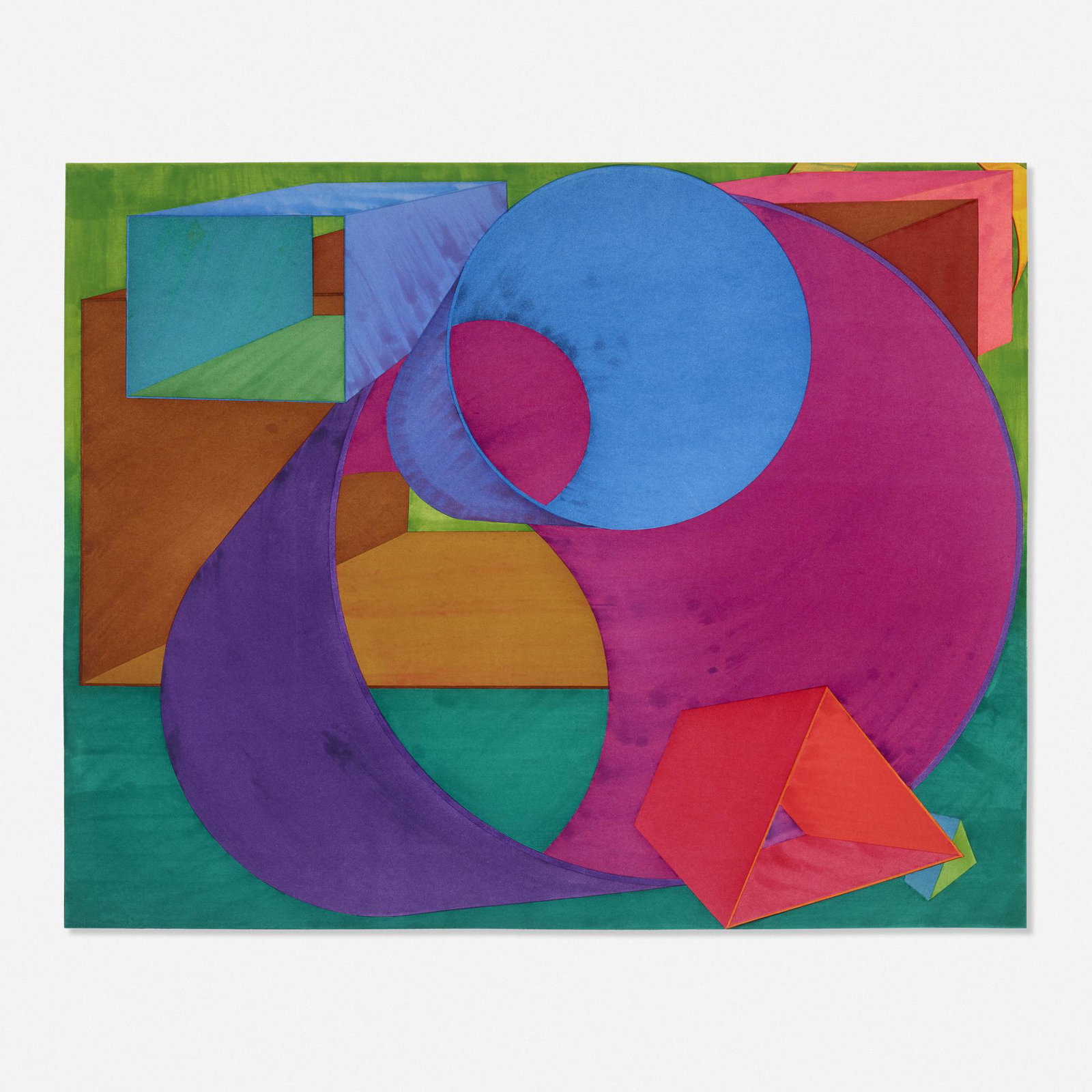 Al Held, Indigo: Al Held Indigo 1990aquatint in colors and spit bite aquatint40.5 h × 54.25 w in (103 × 138 cm) Signed, dated and numbered to verso '1/50 Al Held 90'. This work is number 1 from the ed