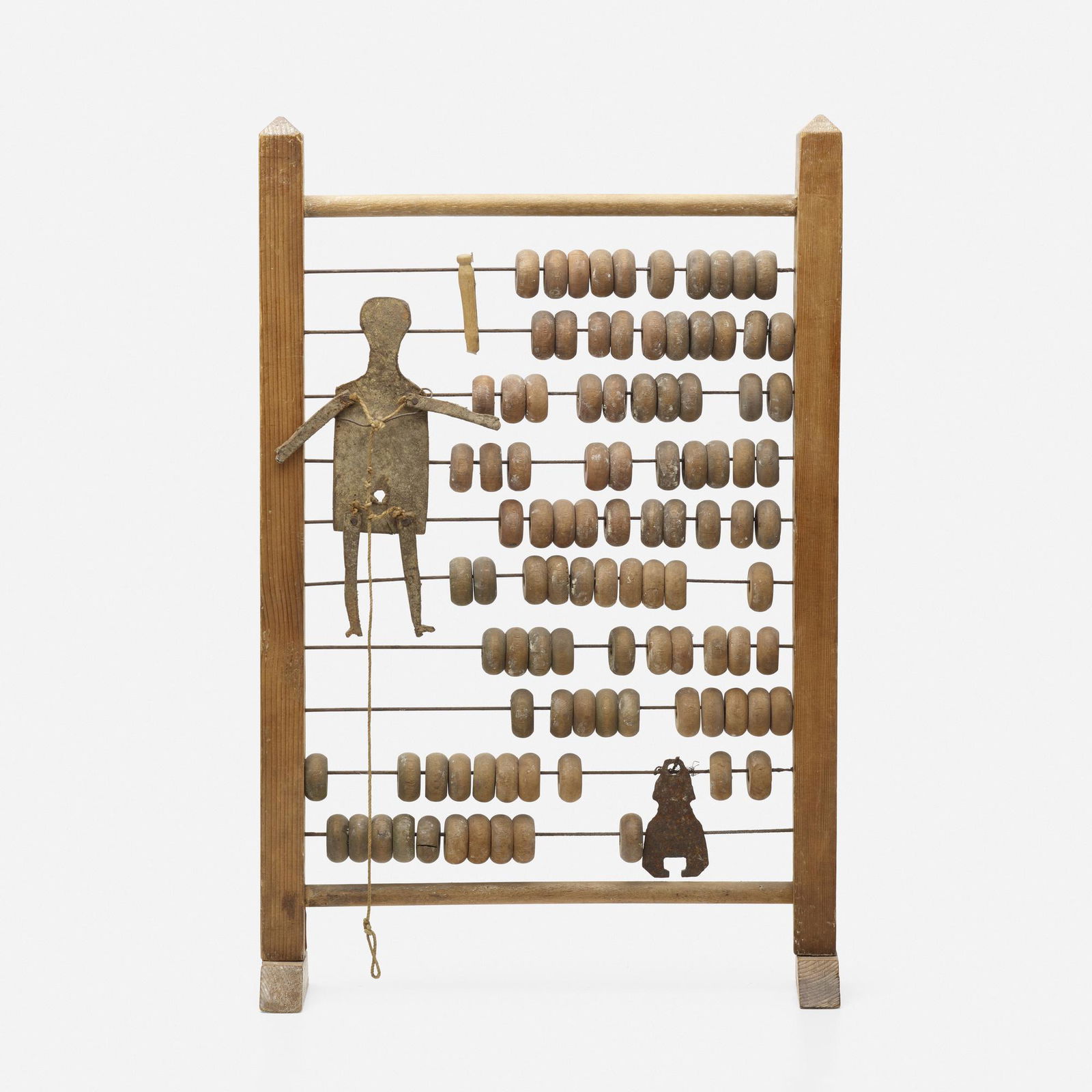 Barry Cohen, Abacus with Doll: Barry Cohen Abacus with Doll 1988mixed media construction20 h × 13 w × 4 d in (51 × 33 × 10 cm) Provenance: The Artist | Allan Stone Gallery, New York