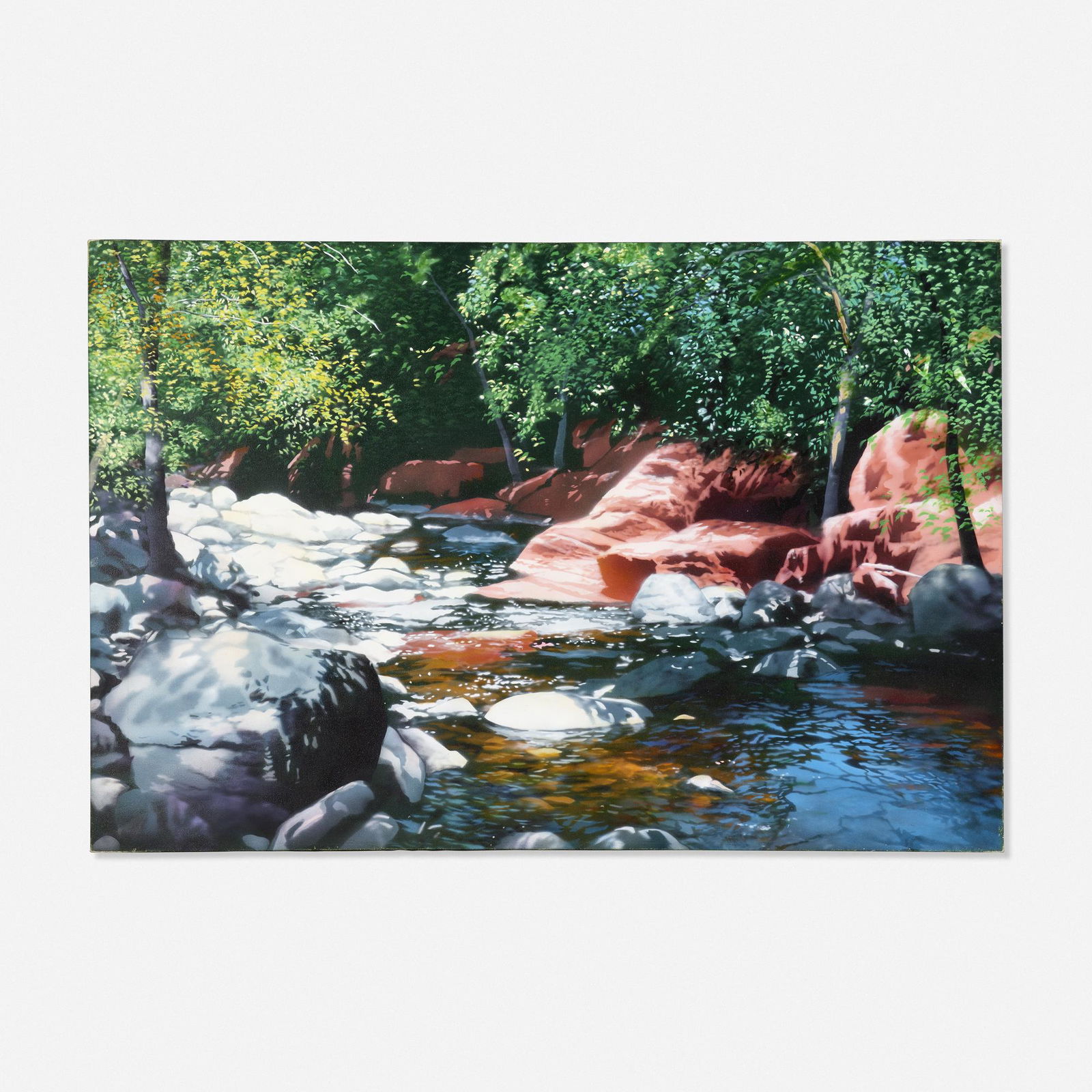 David Kessler, Afternoon Patterns: David Kessler Afternoon Patterns acrylic on canvas28.5 h × 43 w in (72 × 109 cm) Signed and titled to verso 'Afternoon Patters D. Kessler'.