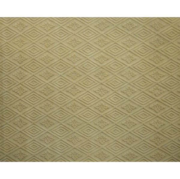 EDWARD FIELDS Cream Wool Rug: EDWARD FIELDS Room-size cream wool floor rug with deep-relief cut pile designs. Stenciled EDWARD FIELDS COPYWRIGHT 1969. 182'' x 134''