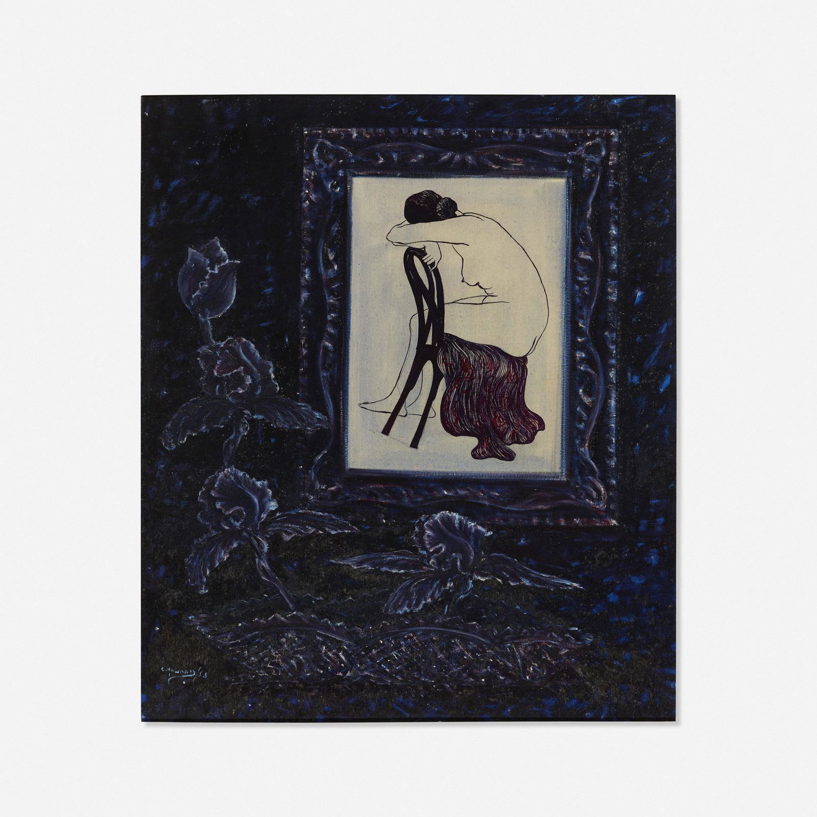 Charlotte Howard, Untitled: Charlotte Howard Untitled 1958oil on canvas30.25 h × 25.75 w in (77 × 65 cm) Signed and dated to lower left 'C. Howard 58'.
