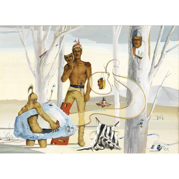 John B. Lear, Jr. (American, 1910-2008) About Face: John B. Lear, Jr. (American, 1910-2008) About Face; Gouache on paper (framed); With artist label; 5'' x 7'' (sight); Provenance: Private Collection, Pennsylvania