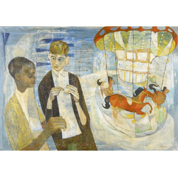 Sonia Gechtoff (American, b. 1926) Carousel, 1968;: Sonia Gechtoff (American, b. 1926) Carousel, 1968; Oil on canvas; Signed; 33'' x 47 3/4''; Provenance: Estate of Samuel L. Evans (label on verso); Private Collection, Philadelphia