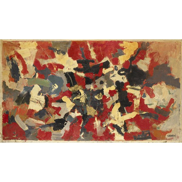 John von Wicht (German, 1888-1970) Untitled, 1961: John von Wicht (German, 1888-1970) Untitled, 1961; Oil on canvas; Signed and dated; 46'' x 81 1/2''; Provenance: Private Collection, New York