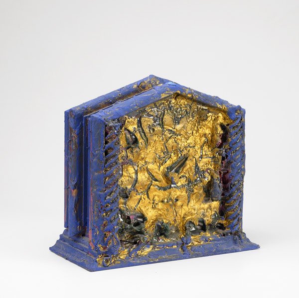 Michael Tracy (American, b. 1943) Templo Azul Pro: Michael Tracy (American, b. 1943) Templo Azul Profano Pompeiano, 1981; Mixed media on wood; 15'' x 16 1/4'' x 7 1/2''; Provenance: Mary Boone Gallery, New York (label on verso); Private Collection, Ne