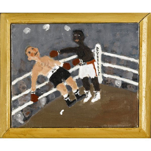 Kent Iwemyr (Swedish, b. 1944) Boxers, 1997; Oil: Kent Iwemyr (Swedish, b. 1944) Boxers, 1997; Oil on canvas (artist-made frame); Signed and dated; 10 5/8'' x 12 3/4''; Provenance: Galleri Magnus Karlsson, Stockholm; Private Collection, San Francisco