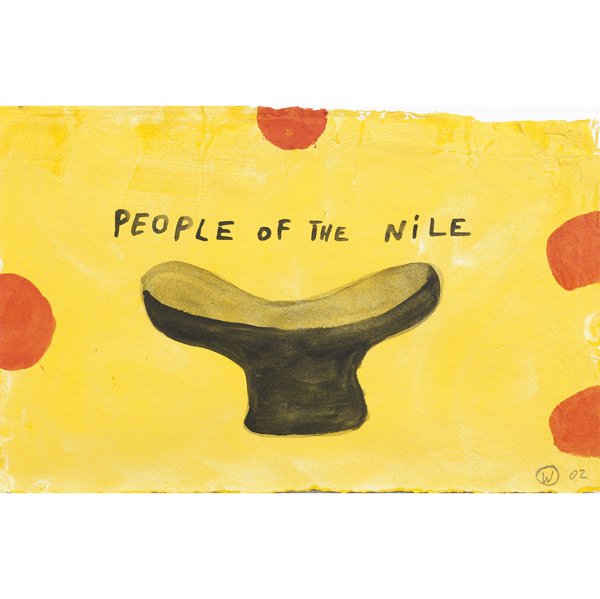 Ouattara Watts (Ivory coast, b. 1957) People of t: Ouattara Watts (Ivory coast, b. 1957) People of the Nile, 2002; Watercolor on paper; Signed, dated and titled; 8'' x 12 1/2'' (sheet) irregular; Provenance: Private Collection, New York