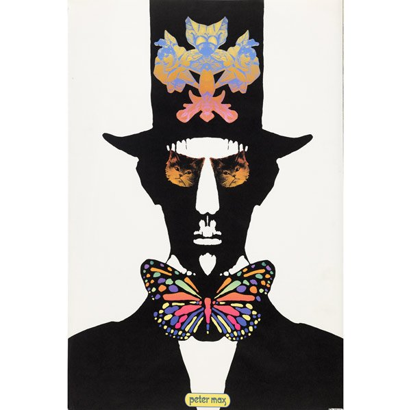 Peter Max (American, b. 1937) Top Cat (#19), Capt: Peter Max (American, b. 1937) Top Cat (#19), Captain Midnight (#12), Rainbow Lane (#14), The Coach With The Six Insides, 1967-68; Four offset lithographs in colors; 36'' x 24'' (sheet) each; Publisher