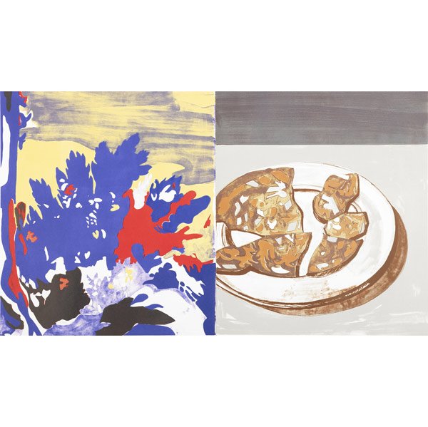 David Salle (American, b. 1952) Two works of art:: David Salle (American, b. 1952) Two works of art: Salami with Landscape (diptych), 2002; Lithograph in colors; Signed, dated and numbered 22/50; 20 1/4'' x 17 3/4'' (image), 29 3/4'' x 21 5/8'' (sheet