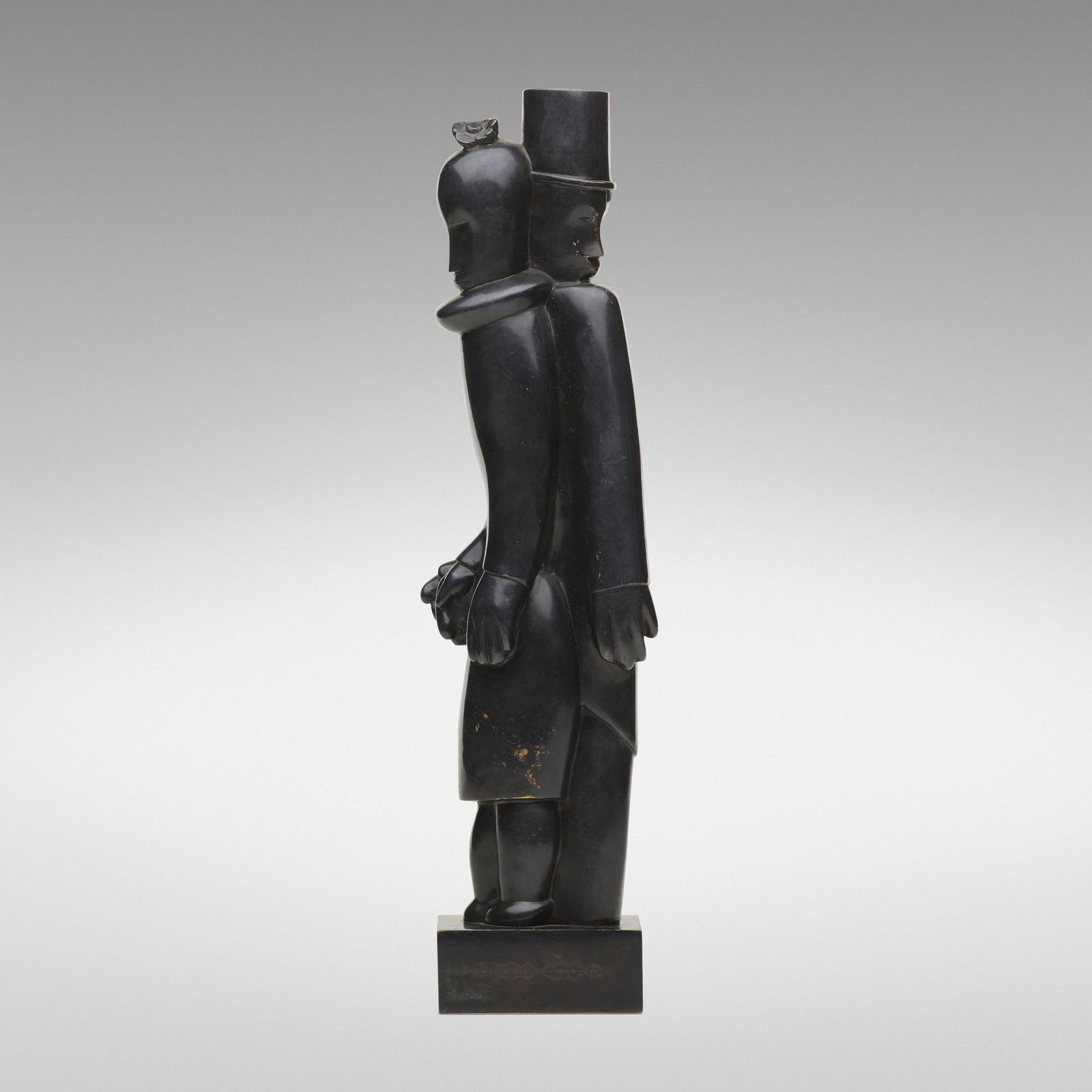 Jean Lambert-Rucki, Couple au chapeau gibus: Jean Lambert-Rucki Couple au chapeau gibus Poland/France, 1923-25 / 1998bronze10.5 h × 3 w × 2.5 d in (27 × 8 × 6 cm) Impressed signature, date and number 'Lambert Rucki L
