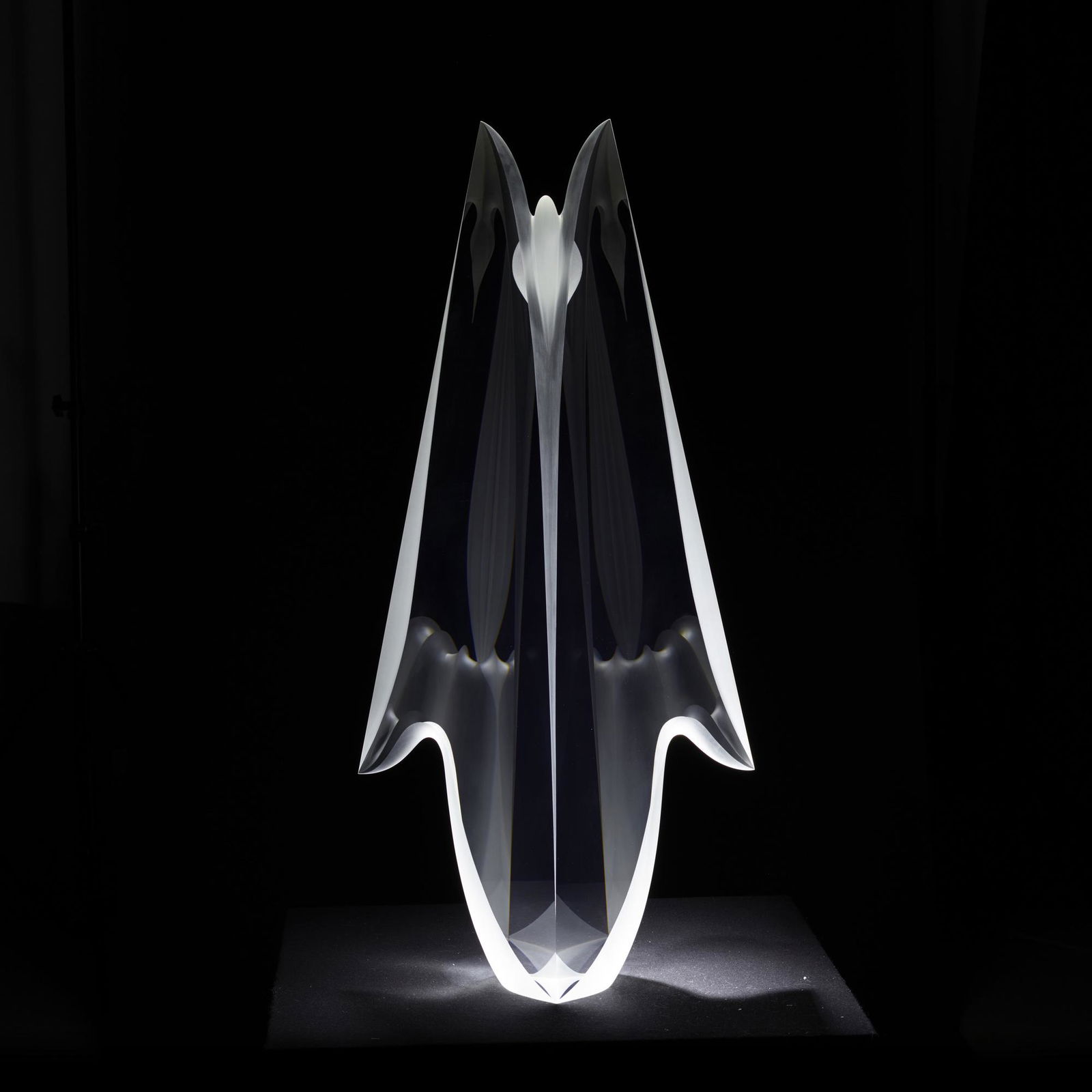 Christopher Ries, Mountain Flower: Christopher Ries Mountain Flower USA, 2004cut, ground, polished, and engraved optical crystal42.5 h × 19.875 w × 7 d in (108 × 50 × 18 cm) Etched signature and date '© Chr