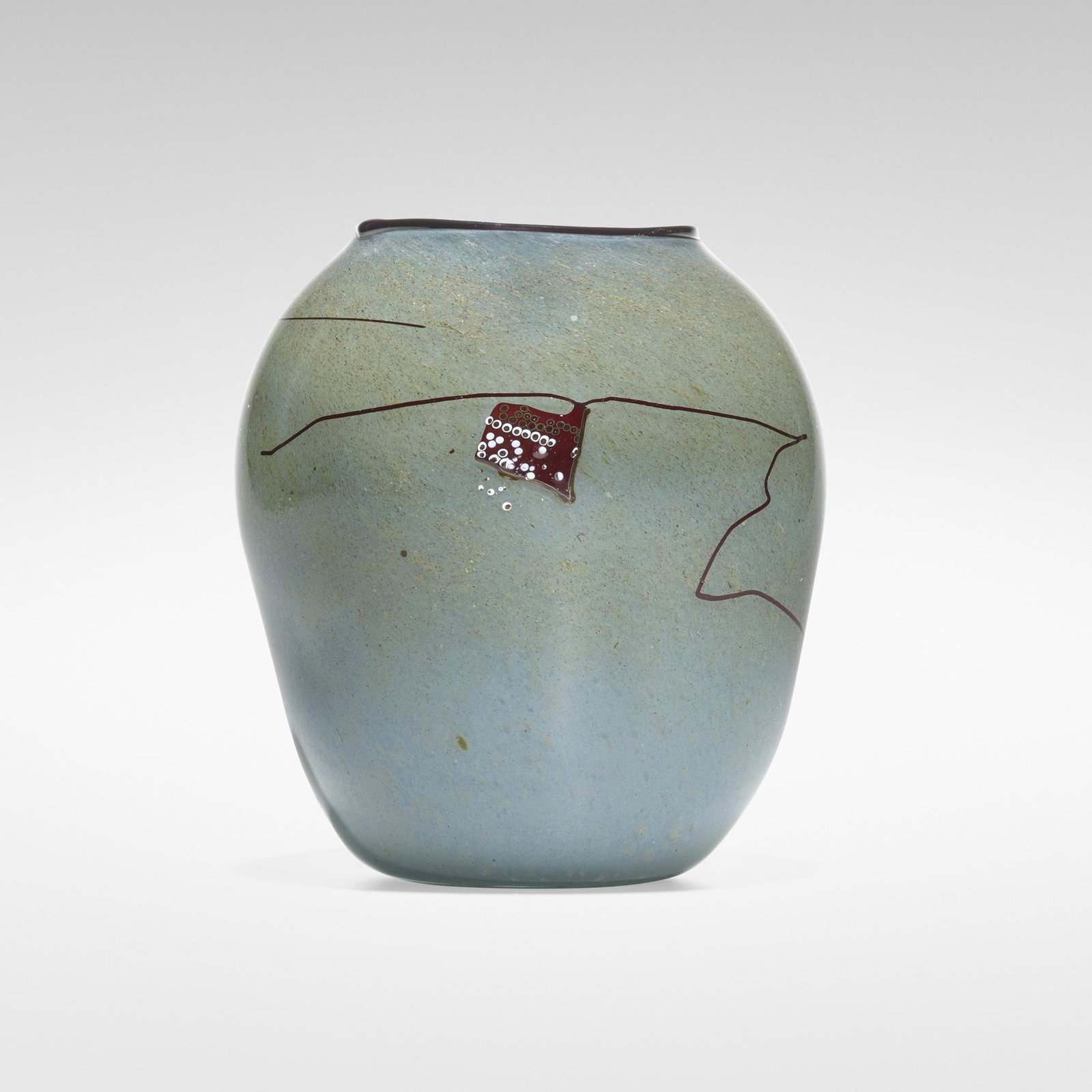 Dale Chihuly, Early Basket with Shard Drawing: Dale Chihuly Early Basket with Shard Drawing USA, 1979 hand-blown glass 6.5 h × 6 w × 5.75 d in (17 × 15 × 15 cm) Etched signature and date to underside 'Chihuly 1979'. <