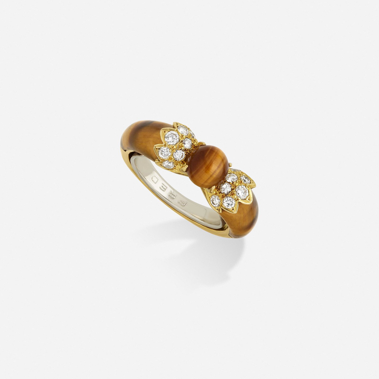 Fred Paris, French tiger's eye, diamond, and gold ring