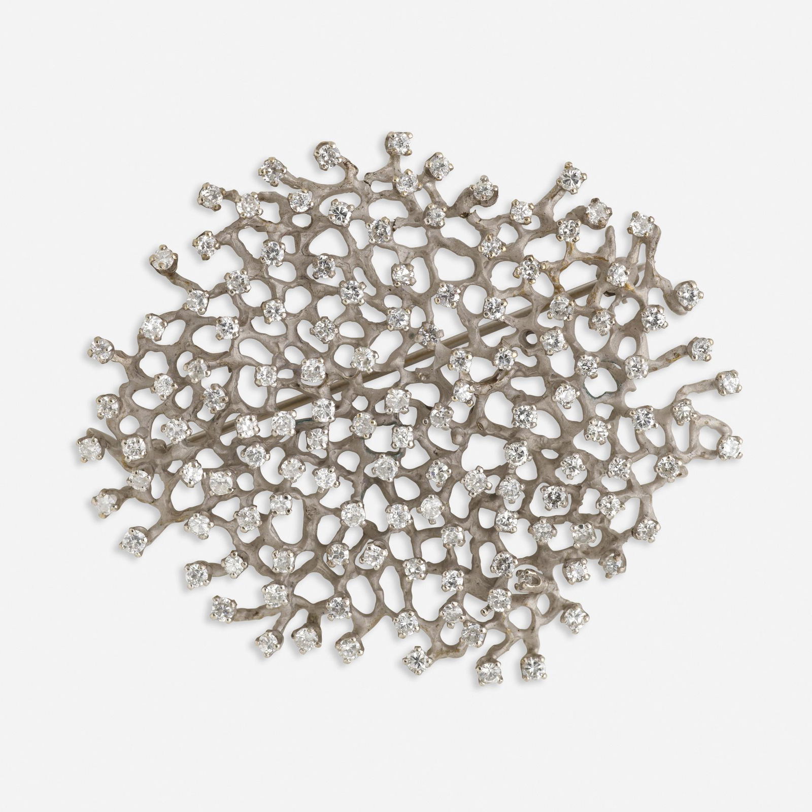 Ed Wiener, Diamond and white gold brooch (1 of 1)