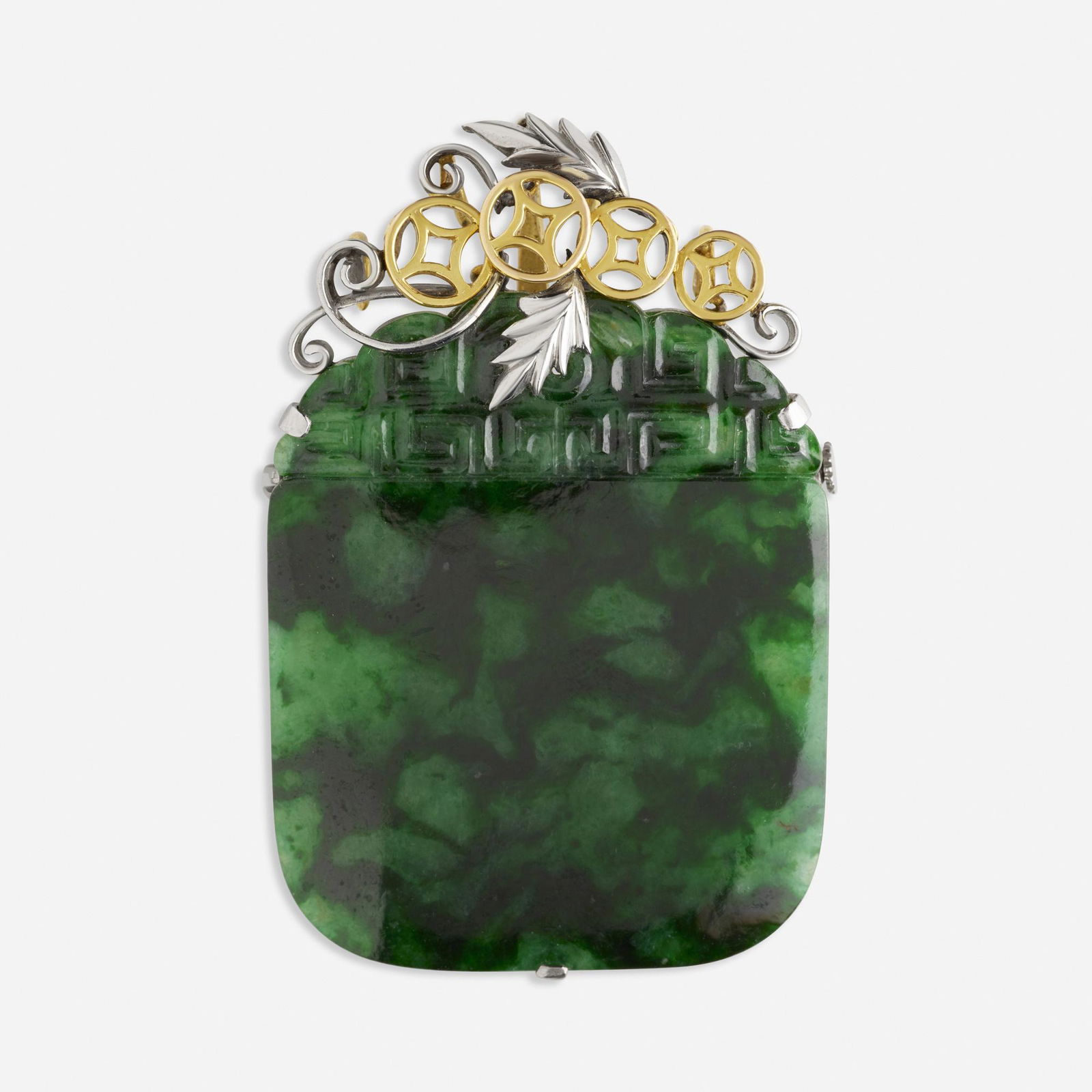 Jadeite and gold brooch (1 of 3)