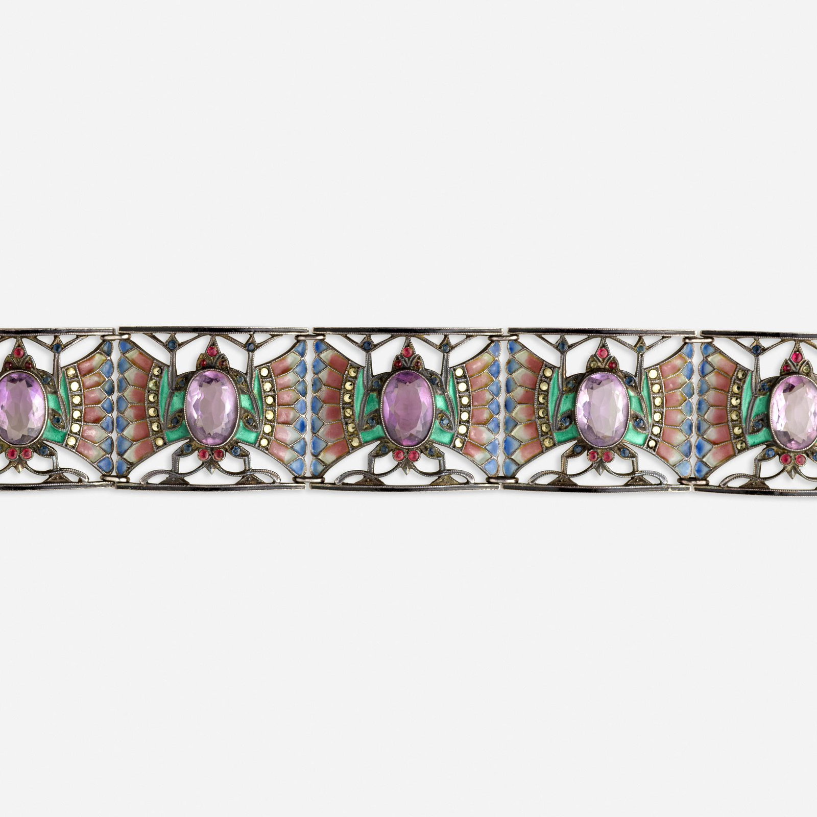 Plique-a-jour enamel butterfly bracelet (1 of 2)