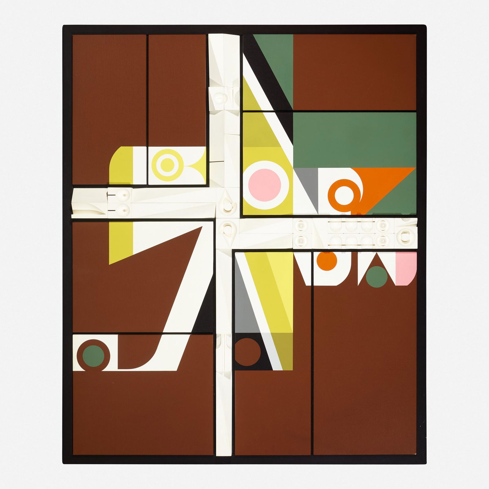 Abe Ajay, Relief Painting 1572: Abe Ajay Relief Painting 1572 1972acrylic on canvas, polyester resin44.5 h × 36.5 w × 2.5 d in (113 × 93 × 6 cm) Inscribed to lower right 'Ajay 72'. Provena