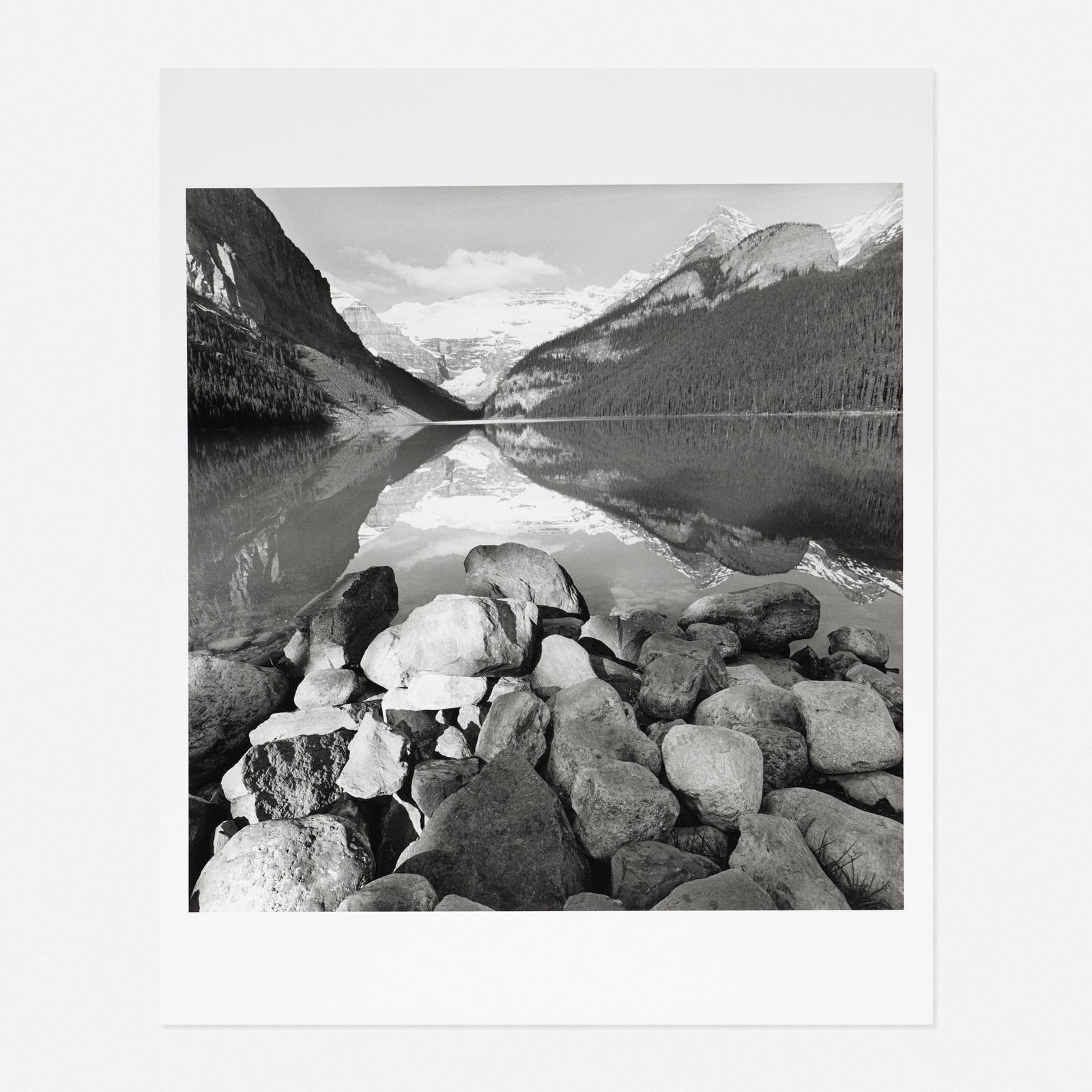Lee Friedlander, Lake Louise: Lee Friedlander Lake Louise 2000gelatin silver print19.75 h × 16 w in (50 × 41 cm) Signed, titled and dated to verso 'Lee Friedlander Lake Louise 2000 1434-07'.