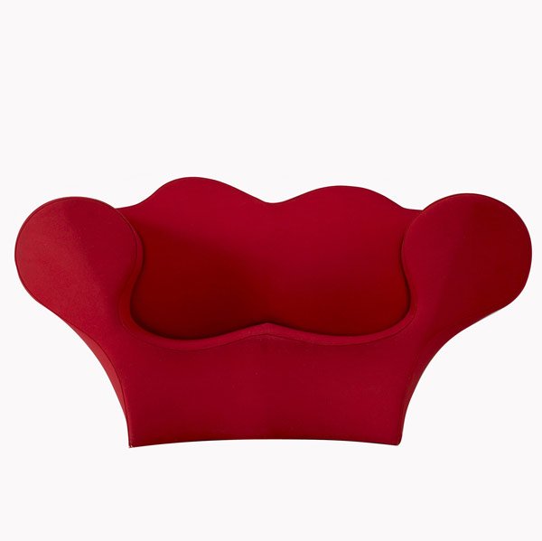 RON ARAD Big Easy sofa: RON ARAD Big Easy sofa upholstered in red wool. 39 1/2'' x 72'' x 36''