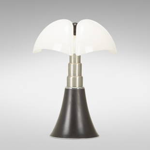 Gae Aulenti, Pipistrello adjustable table lamp: Gae Aulenti Pipistrello adjustable table lamp from a New York interior by Thierry Despont Martinelli LuceItaly, 1965enameled aluminum, stainless steel, acrylic, chrome-plated steel27 h × 21