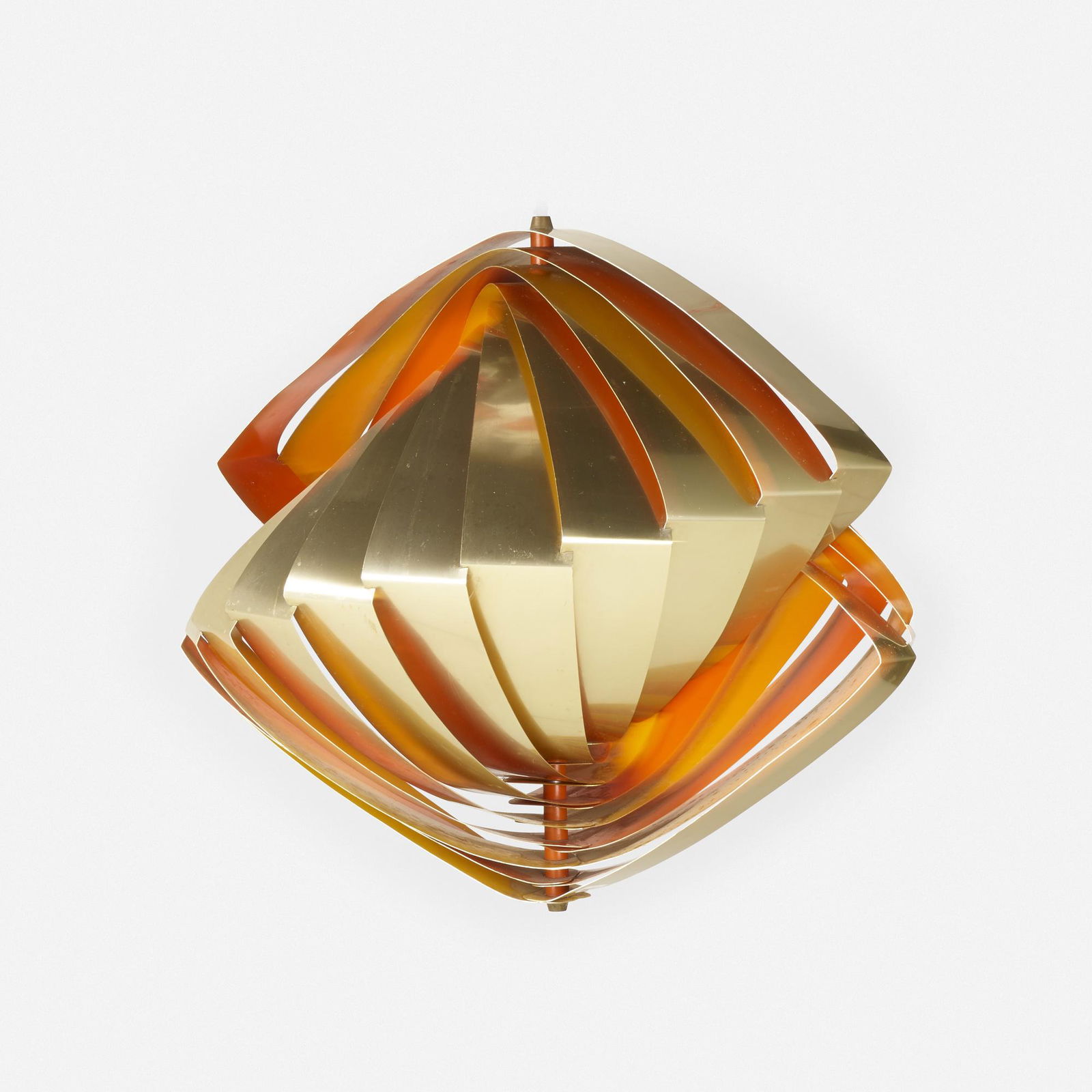 Louis Weisdorf, Konkylie pendant lamp: Louis Weisdorf Konkylie pendant lamp LyfaDenmark c. 1965brass, enameled brass15 h × 17 dia in (38 × 43 cm) This lot will preview and ship from Lambertville, New Jer