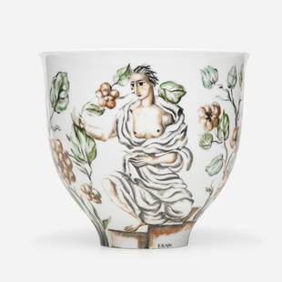 Ena Rottenberg, Vase: Ena Rottenberg Vase Vienna Porcelain Manufactory AugartenAustria, 1930glazed porcelain8 h Ć 8.5 dia in (20 Ć 22 cm) Glazed signature and date near base 'E.R. 1930'. Stamped manufacturer's m