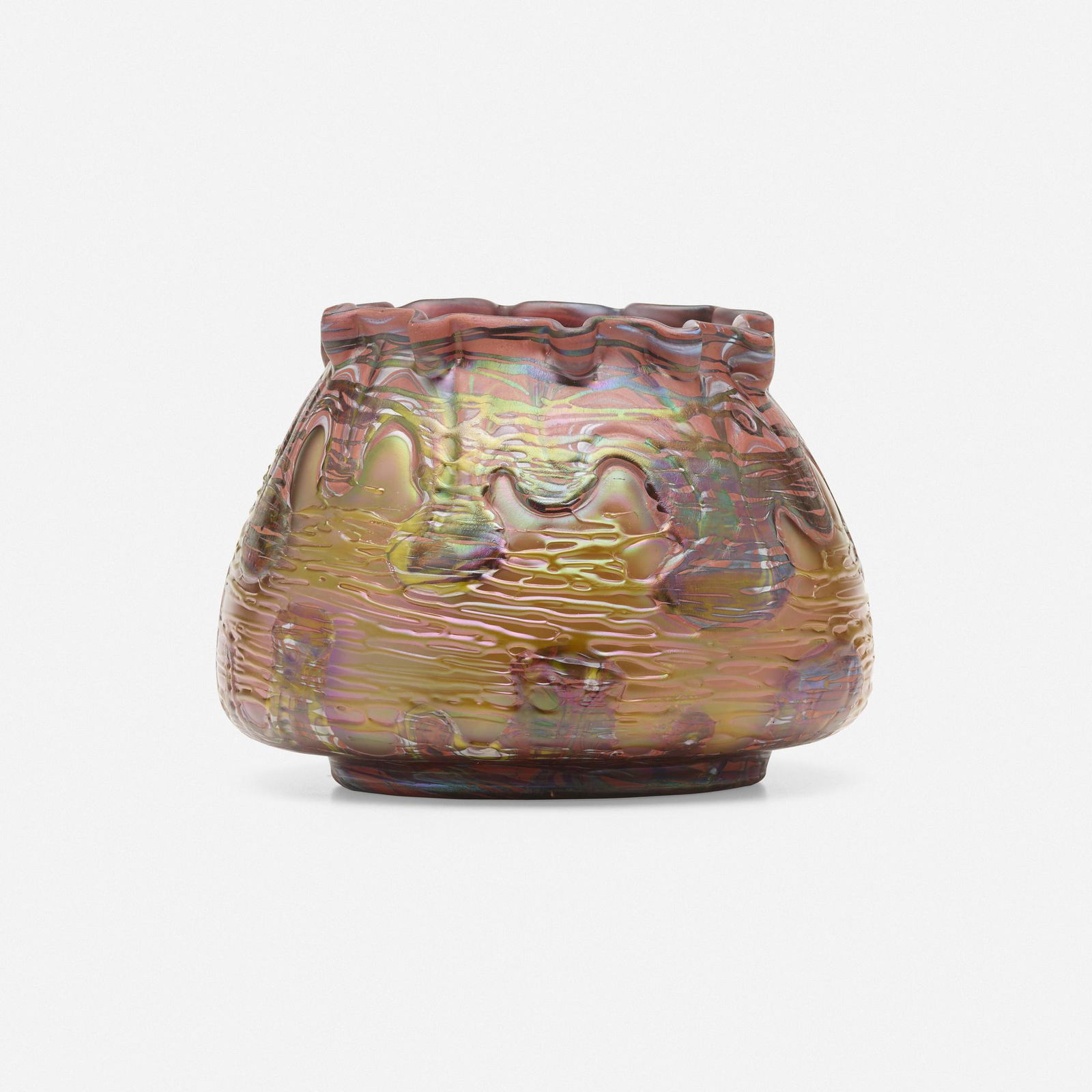 Pallme-Konig, Vase: Pallme-Konig Vase Austria, c. 1920hand-blown glass5 h × 6.5 dia in (13 × 17 cm) This lot will preview and ship from Lambertville, New Jersey.