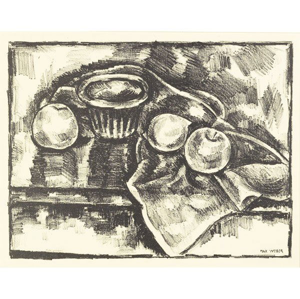 Max Weber (American, 1881-1961) Still Life with Ap: Max Weber (American, 1881-1961) Still Life with Apples, 1928; Lithograph; Signed, From an edition of 50; 16'' x 22''; Literature: Reekenstein 90; Provenance: W. Graham Arader III, Chicago, IL; Private