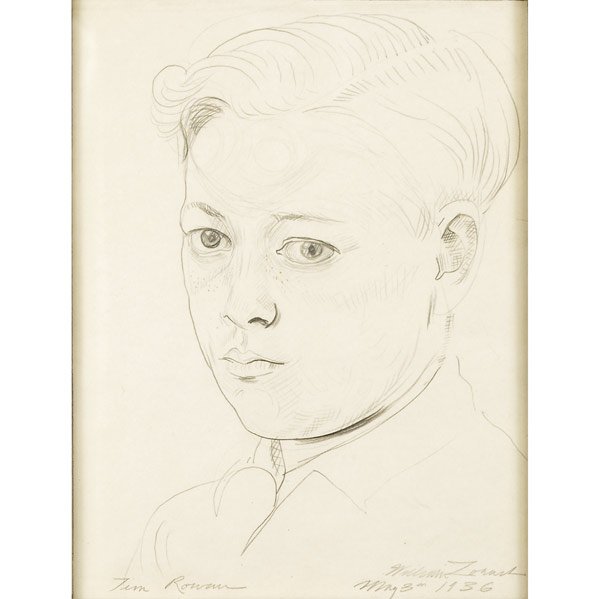 William Zorach (American, 1887-1966) Portrait of T: William Zorach (American, 1887-1966) Tim Rowan, 1936; Pencil on paper (framed); Signed, dated and titled; 10 7/8'' x 8 1/4'' (sight); Provenance: Private Collection, Pennsylvania