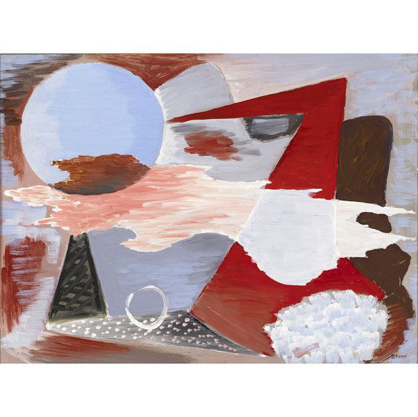 Louis Stone (American, 1902-1984) Untitled: Louis K. Stone (American, 1902-1984) Untitled; Oil on sheet metal (framed); Signed; 12'' x 16''; Provenance: Private Collection, Connecticut