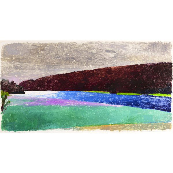 Wolf Kahn (American, b. 1927) Rattlesnake Mountain: Wolf Kahn (American, b. 1927) Rattlesnake Mountain, 1986; Monotype in colors (framed); Signed and dated; 42'' x 80'' (sheet); Provenance: Associated American Artist, New York (label on verso); Private