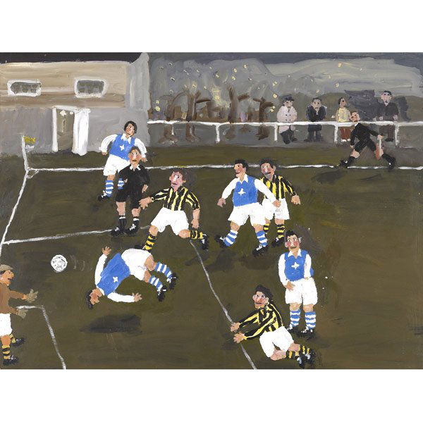Kent Iwemyr (Swedish, b. 1944) Two works of art: Kent Iwemyr (Swedish, b. 1944) Two works of art: Soccer Game, 2001; Oil on Masonite; Signed; 27 1/2'' x 37 1/4''; Kleptomaniac, 1997; Oil on linen (artist frame); Signed and dated; 10 1/2'' x 8 3/4'';