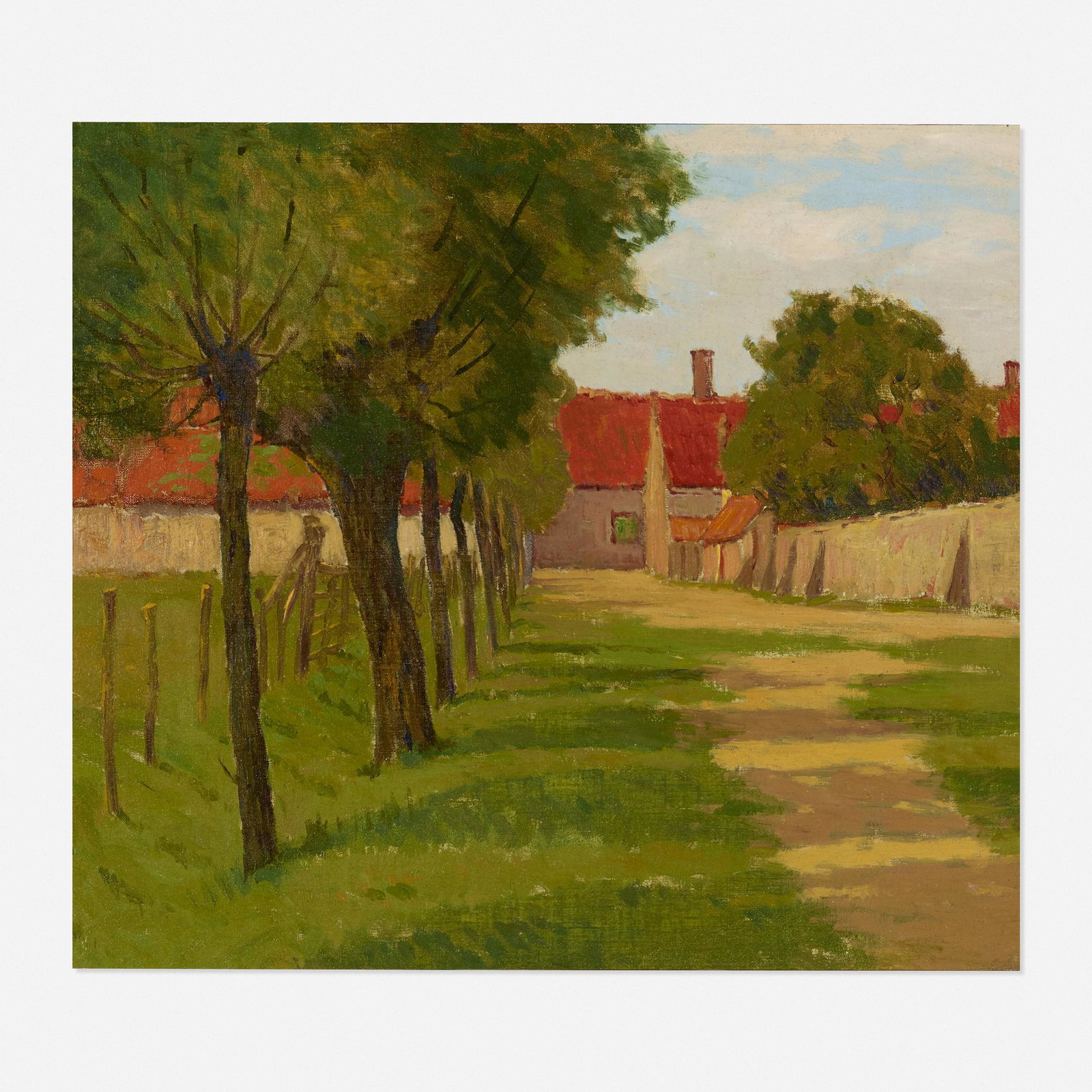 Charles Warren Eaton, Belgian Farm: Charles Warren Eaton Belgian Farm oil on canvas 16 h × 18 w in (41 × 46 cm)
