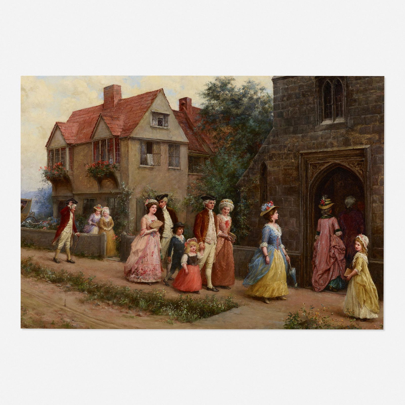 Jennie Augusta Brownscombe, Wedding Day: Jennie Augusta Brownscombe Wedding Day oil on canvas24 h × 36 w in (61 × 91 cm) Signed to lower left 'Jennie Brownscombe'.